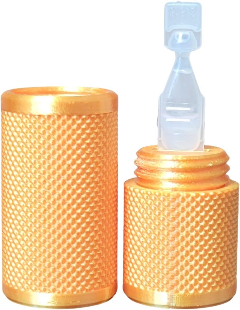 Znet3D Eye Drop Vial Holder & Pocket Carry Case - Holds One (1) Single-Use Eye Drop Vial - Great for carring in Pocket, Purse/Clutch, School Bag - (Silk Gold) - Image 1